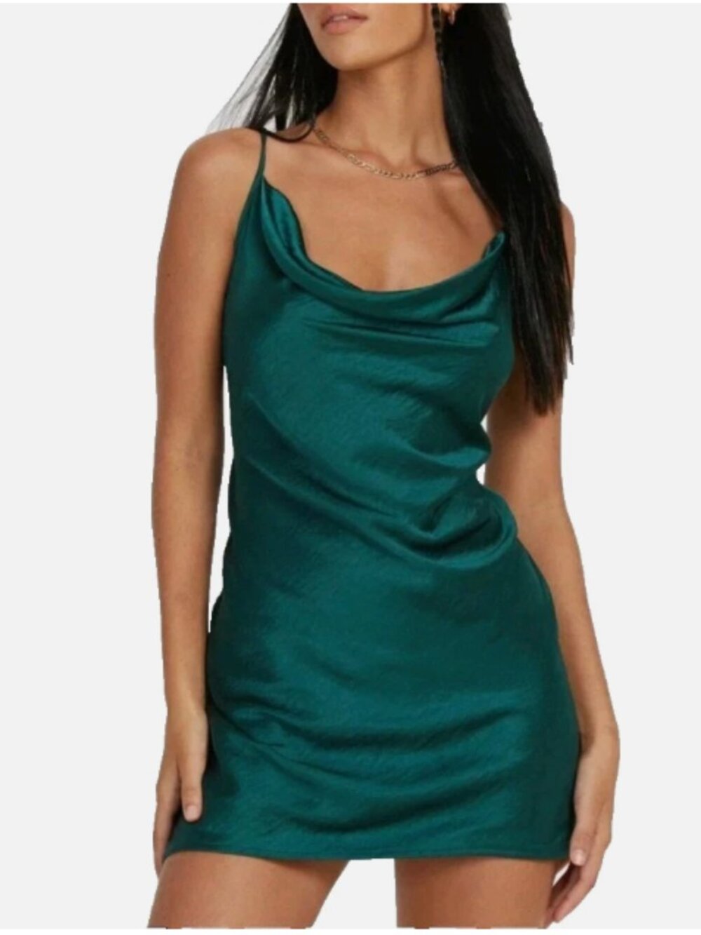 Motel Women's Paiva Dress Satin Forest Green New with Tags (Choose Size)